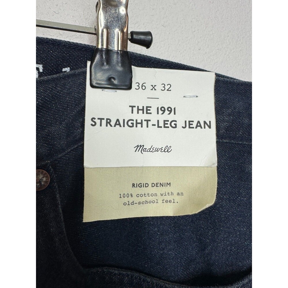 Madewell Mens 36x32 1991 Straight Leg Jean Beatty Wash Rigid Denim Cotton NWT - Picture 6 of 14